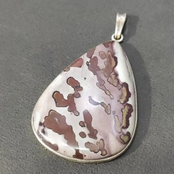 Pendentif Jaspe Serti sur Argent 925 -13| Pendentifs en Minéraux | Dans les yeux de Gaïa