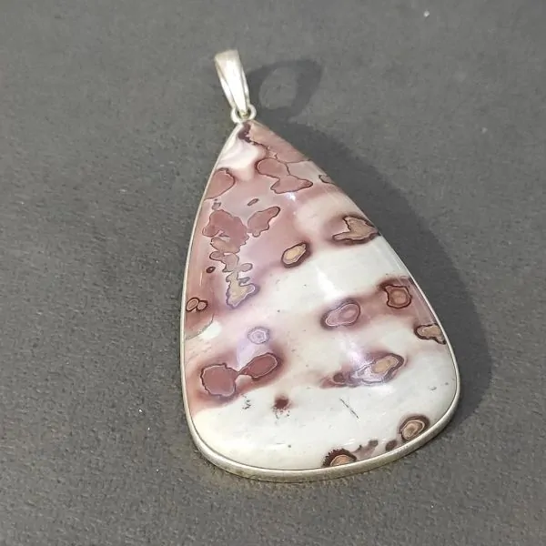 Pendentif Jaspe Serti sur Argent 925 -11| Pendentifs en Minéraux | Dans les yeux de Gaïa