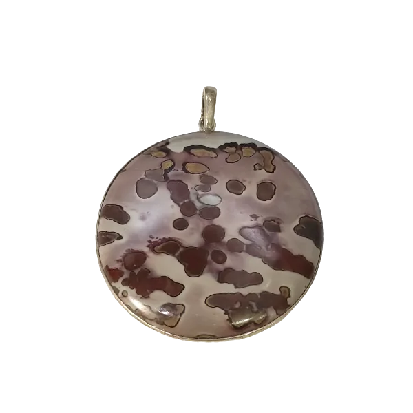 Pendentif Jaspe Serti sur Argent 925 -10| Pendentifs en Minéraux | Dans les yeux de Gaïa