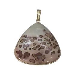Photo 1 - Pendentif Jaspe Serti sur Argent 925 | Dans les Yeux de Gaia