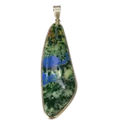 Pendentif Azurite-Malachite sur Argent 925 - Photo 1 | Dans les Yeux de Gaia
