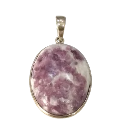 Pendentif en Lépidolite serti en Argent 925 - Photo 1 | Dans les Yeux de Gaia