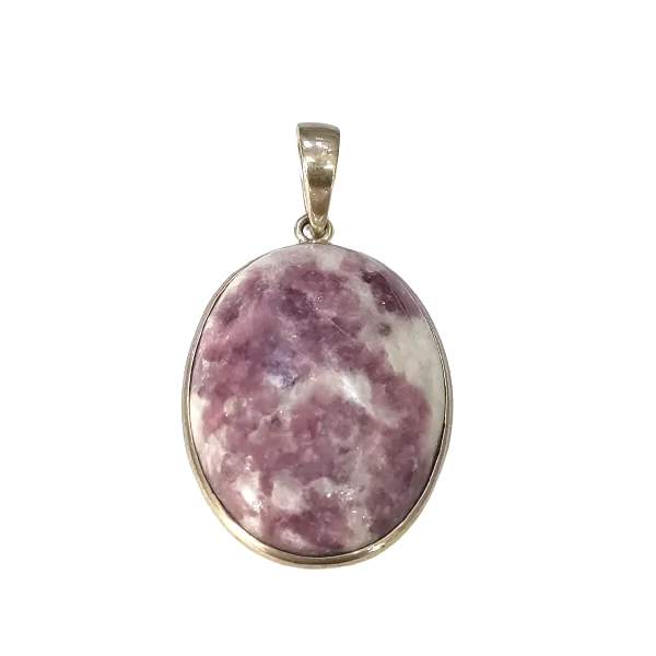 Pendentif en Lépidolite serti en Argent 925 - Photo 1 | Dans les Yeux de Gaia