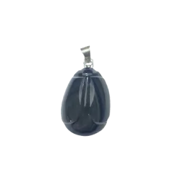 Pendentif Obsidienne Oeil Céleste sur Métal Argenté -1 | Dans les yeux de Gaïa