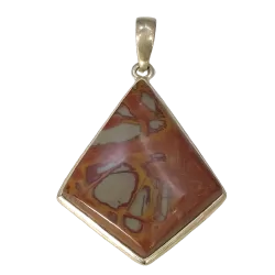 Pendentif Jaspe Serti sur Argent 925 -6 | Pendentifs en Minéraux | Dans les yeux de Gaïa
