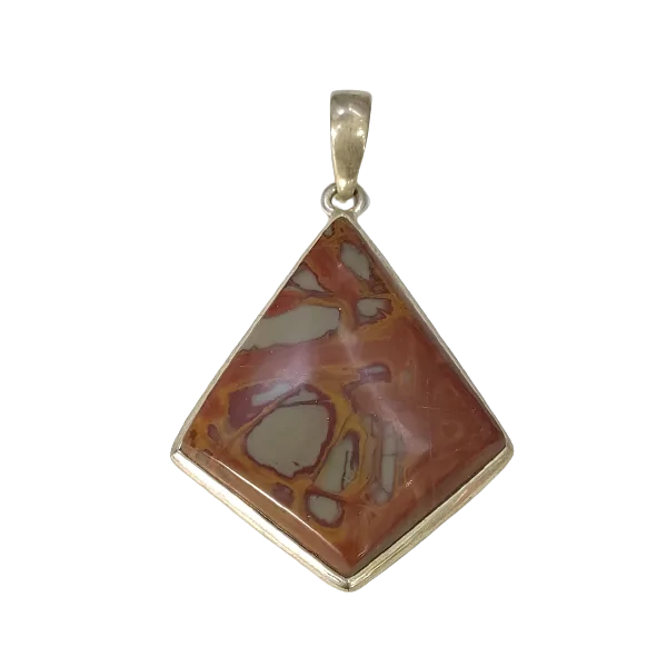 Pendentif Jaspe Serti sur Argent 925 -6 | Pendentifs en Minéraux | Dans les yeux de Gaïa