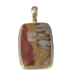 Pendentif Jaspe Serti sur Argent 925 -5| Pendentifs en Minéraux | Dans les yeux de Gaïa