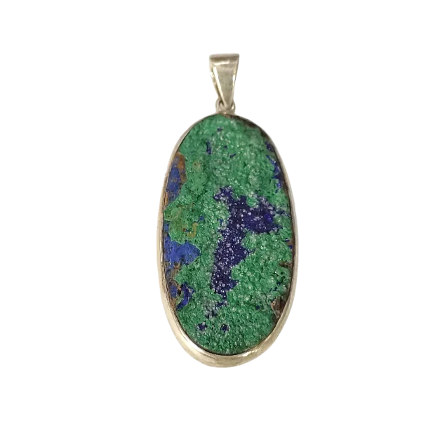 Pendentif Azurite-Malachite sur Argent 925 -2 | Dans les yeux de Gaïa