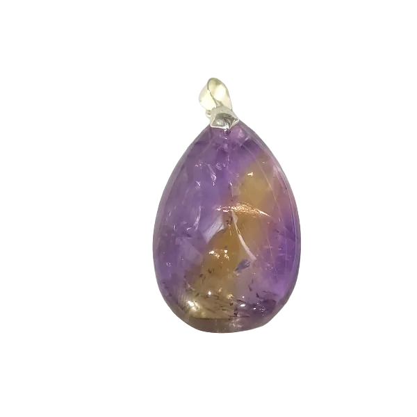 Pendentif en Amétrine monté sur Bélière argentée -1 | Pendentifs en Minéraux | Dans les yeux de Gaïa