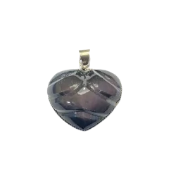 Pendentif Obsidienne Oeil Céleste sur Métal Argenté -3 | Minéraux