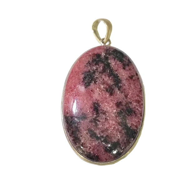 Pendentif en Rhodonite en Argent 925 - 1 | Dans les Yeux de Gaia