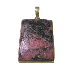 Pendentif en Rhodonite en Argent 925 -8| Pendentifs en Minéraux | Dans les yeux de Gaïa