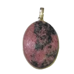 Pendentif en Rhodonite en Argent 925 -7| Pendentifs en Minéraux | Dans les yeux de Gaïa