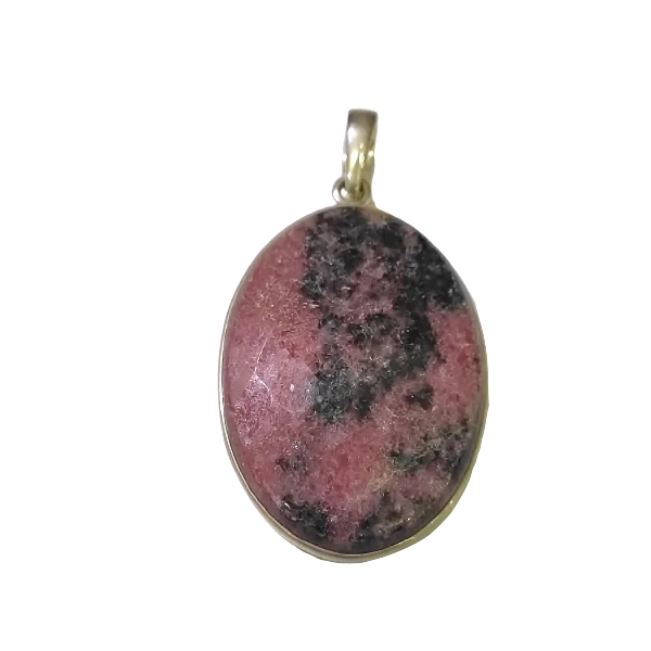 Pendentif en Rhodonite en Argent 925 -7| Pendentifs en Minéraux | Dans les yeux de Gaïa