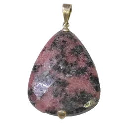 Pendentif en Rhodonite en Argent 925 -6 | Pendentifs en Minéraux | Dans les yeux de Gaïa