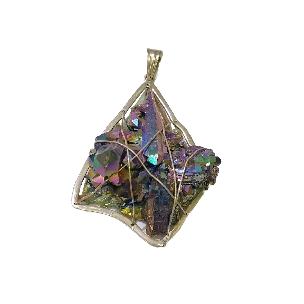 Pendentif Quartz Aqua Titane brute - Photo 1 | Dans les Yeux de Gaia