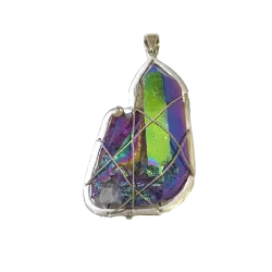 Pendentif Quartz Aqua Titane brute -1 | Dans les yeux de Gaïa