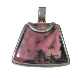 Pendentif en Rhodonite en Argent 925 -5| Pendentifs en Minéraux | Dans les yeux de Gaïa