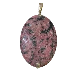 Pendentif en Rhodonite en Argent 925 -4| Pendentifs en Minéraux | Dans les yeux de Gaïa