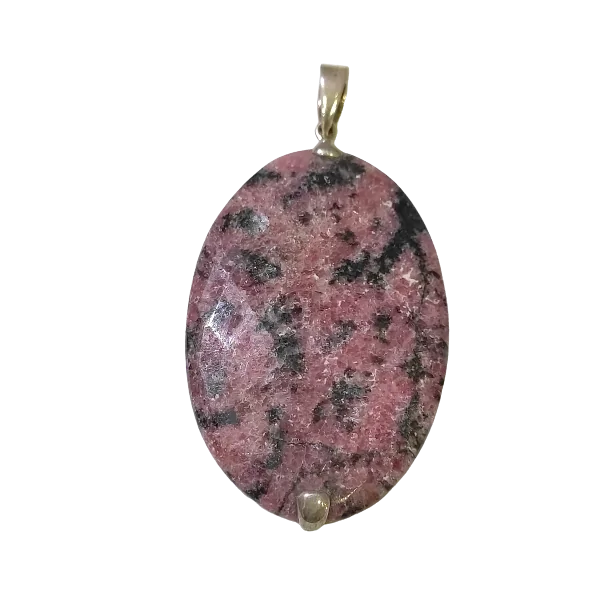 Pendentif en Rhodonite en Argent 925 -4| Pendentifs en Minéraux | Dans les yeux de Gaïa