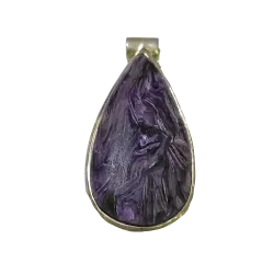 Pendentif Charoïte Serti en Argent 925 -6 | Dans les yeux de Gaïa