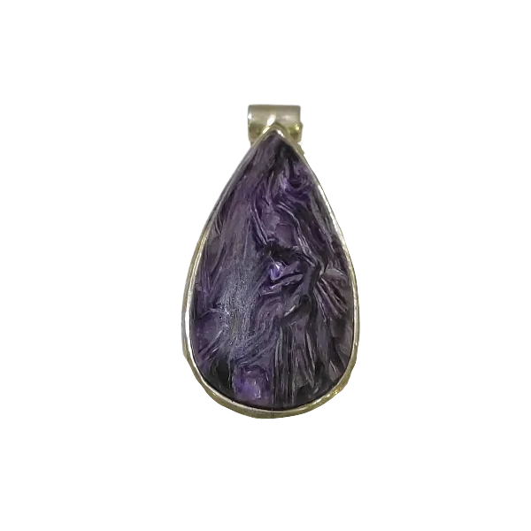 Pendentif Charoïte Serti en Argent 925 -6 | Dans les yeux de Gaïa