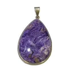 Pendentif Charoïte Serti en Argent 925 -5 | Dans les yeux de Gaïa