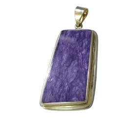 Pendentif Charoïte Serti en Argent 925 -4 | Dans les yeux de Gaïa