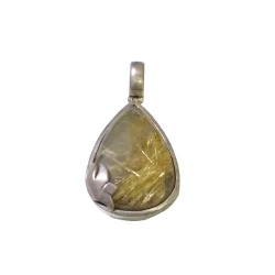 Photo 1 - Pendentif en Quartz Rutile Serti sur Argent 925 | Dans les Yeux de Gaia