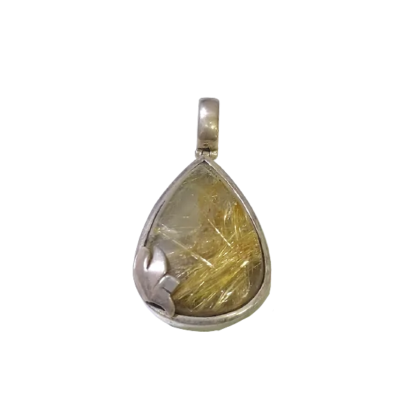 Photo 1 - Pendentif en Quartz Rutile Serti sur Argent 925 | Dans les Yeux de Gaia