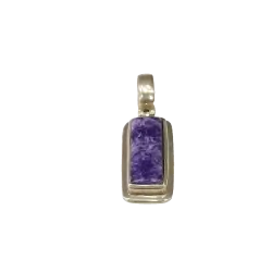 Pendentif Charoïte Serti en Argent 925 -1 | Dans les yeux de Gaïa