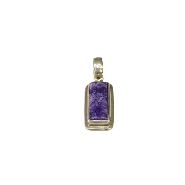 Pendentif Charoïte Serti en Argent 925 -1 | Dans les yeux de Gaïa