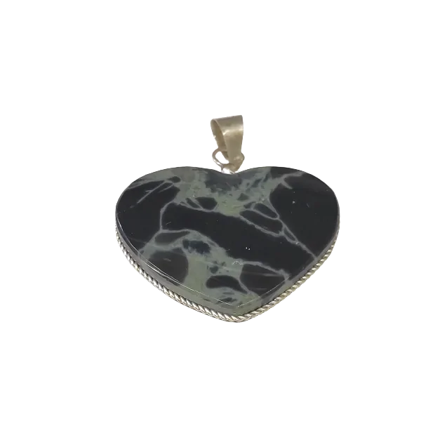 Pendentif Coeur Jaspe | Pendentifs en Minéraux | Dans les yeux de Gaïa