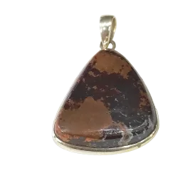 Pendentif Jaspe inclusion cuivre Serti sur Argent 925 -4 | Pendentifs en Minéraux | Dans les yeux de Gaïa