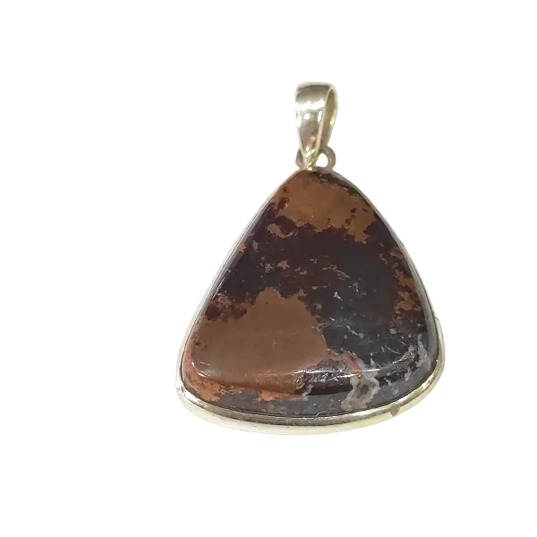 Pendentif Jaspe inclusion cuivre Serti sur Argent 925 -4 | Pendentifs en Minéraux | Dans les yeux de Gaïa