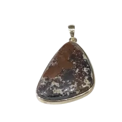 Pendentif Jaspe inclusion cuivre Serti sur Argent 925 -3| Pendentifs en Minéraux | Dans les yeux de Gaïa