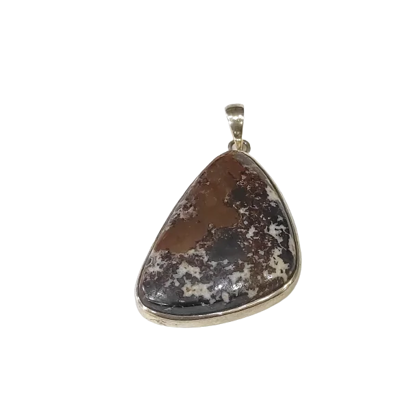 Pendentif Jaspe inclusion cuivre Serti sur Argent 925 -3| Pendentifs en Minéraux | Dans les yeux de Gaïa