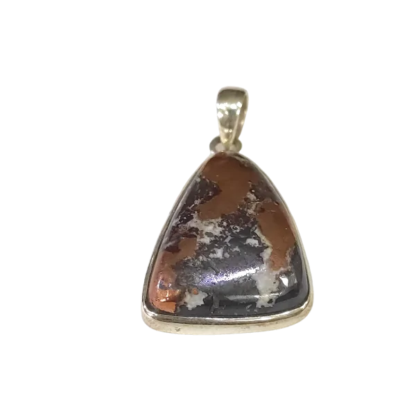 Pendentif Jaspe inclusion cuivre Serti sur Argent 925 -1| Pendentifs en Minéraux | Dans les yeux de Gaïa