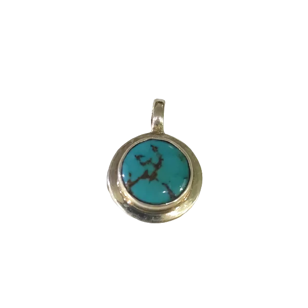 Pendentif Turquoise serti en Argent 925 -3 | Dans les yeux de Gaïa
