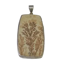 Pendentif Fossile serti argent 925 | Pendentifs en Minéraux | Dans les yeux de Gaïa