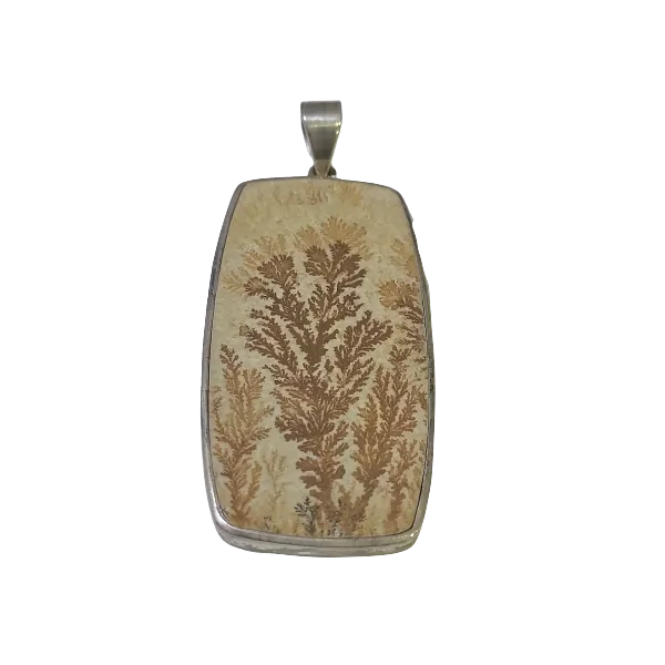 Pendentif Fossile serti argent 925 | Pendentifs en Minéraux | Dans les yeux de Gaïa