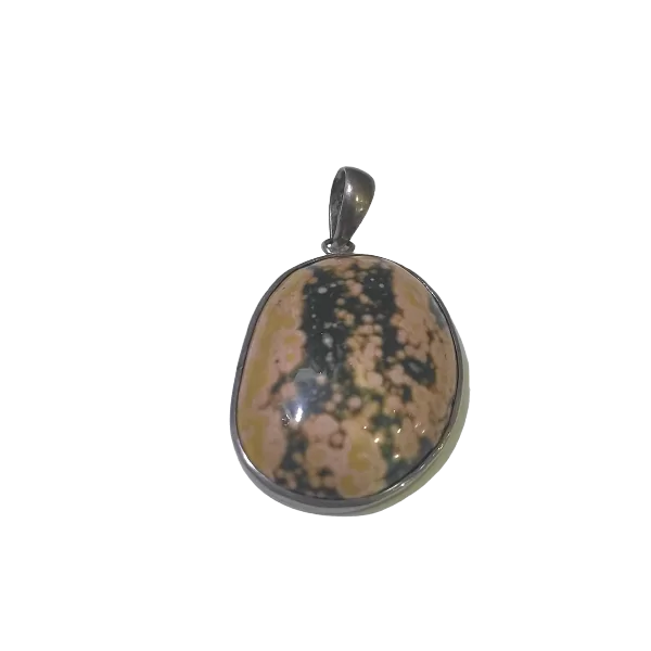 Pendentif Jaspe Serti sur Argent 925 -4| Pendentifs en Minéraux | Dans les yeux de Gaïa