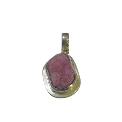 Pendentif Rubellite serti argent 925 | Pendentifs en Minéraux | Dans les yeux de Gaïa