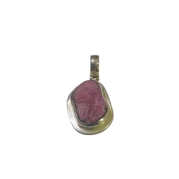 Pendentif Rubellite serti argent 925 | Pendentifs en Minéraux | Dans les yeux de Gaïa