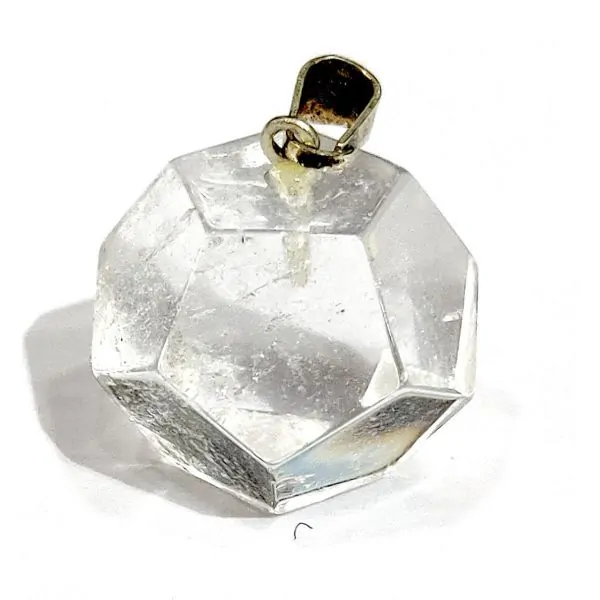 Pendentif dodécaèdre en Cristal de Roche | Dans les yeux de Gaïa