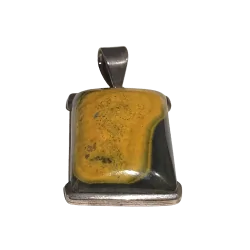 Pendentif Jaspe Serti sur Argent 925 -2 | Pendentifs en Minéraux | Dans les yeux de Gaïa