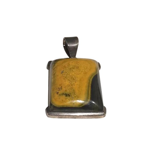 Pendentif Jaspe Serti sur Argent 925 -2 | Pendentifs en Minéraux | Dans les yeux de Gaïa