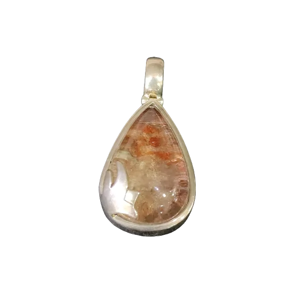 Pendentif en Lodolite serti argent 925 | Pendentifs en Minéraux | Dans les yeux de Gaïa