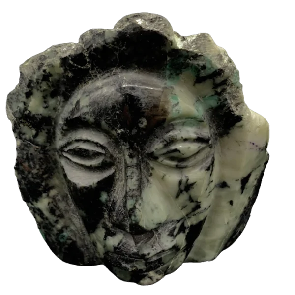 Sculpture Visage en Émeraude - Statue | Dans les yeux de Gaïa