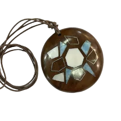 Collier Larimar Bois et...